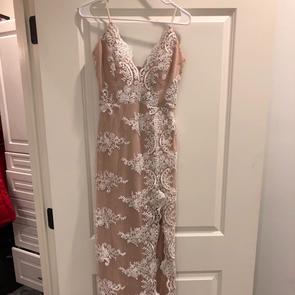 Windsor Nude Lace Prom Dress - Picture 1 of 4